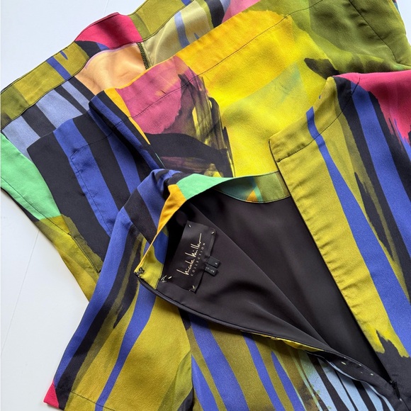 Nicole Miller Collection Silk Blend Abstract Multicolor T-Shirt Shift Dress 6 - Picture 8 of 13